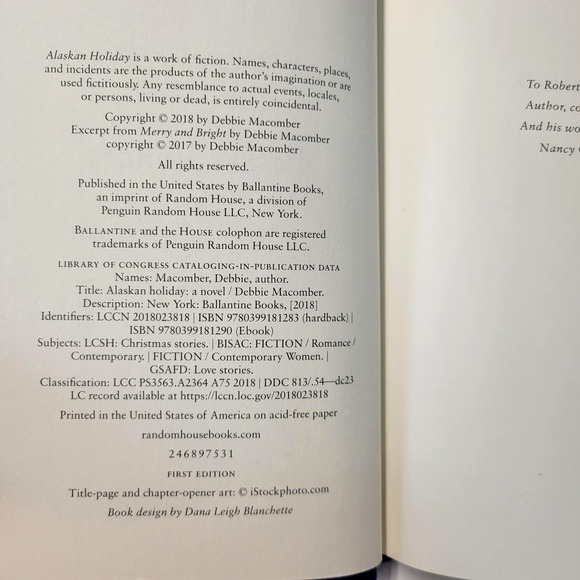 Alaskan Holiday Debbie Macomber Hardcover 2018 First Edition Romance Christmas - Picture 3 of 13